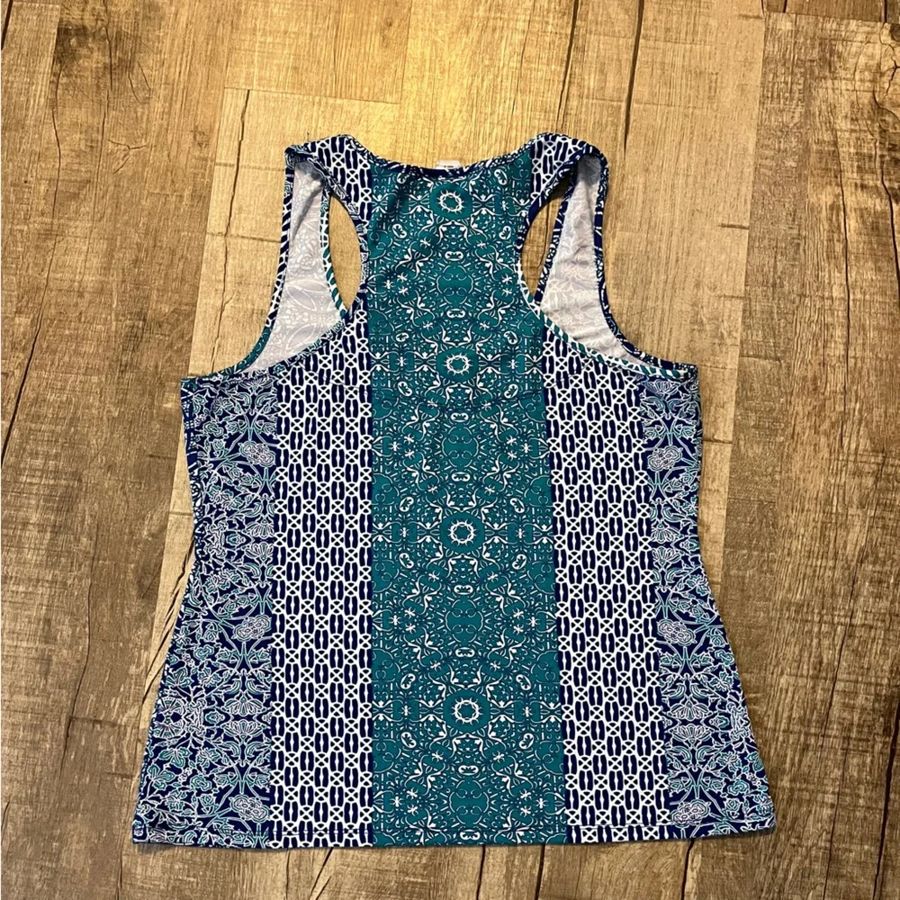 Linea Donatella Blue Teal Print Tank & Shorts Lounge Set S